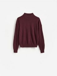 Sweter z wełny merino - mahoniowy. Brązowe swetry Reserved, l, bez wzorów, z wełny, bez ramiączek. Za 259.99 zł.
