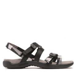 Sandały Merrell. Czarne sandały Merrell, bez wzorów, sportowe, bez obcasa, bez zapięcia. Za 299.99 zł.