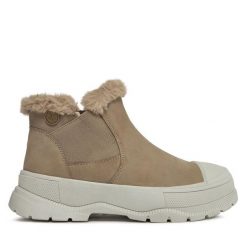 Botki Caprice. Brązowe botki Caprice, bez wzorów, bez obcasa, na płaskiej podeszwie, bez zapięcia. Za 329.99 zł.