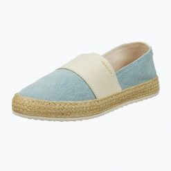Espadryle damskie GANT Raffiaville. Niebieskie espadryle Gant, bez wzorów, z materiału, eleganckie, bez obcasa. Za 389.99 zł.
