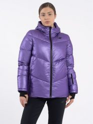 4F Kurtka puchowa 4FAW23TDJAF277 Fioletowy Regular Fit. Fioletowe kurtki 4f, l, bez wzorów, z puchu, bez kaptura. Za 359.99 zł.