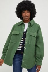 Answear Lab koszula bawełniana damska kolor zielony relaxed. Zielone koszule Answear Lab, l, bez wzorów, z bawełny, bez kołnierzyka, bez ramiączek. W wyprzedaży za 152.99 zł.