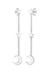 Elli Damskie kolczyki Star Crescent Astro Trend w 925 Sterling Silver Pozłacane Kolczyki 1 ct. Szare kolczyki Elli, pozłacane. Za 293.99 zł.