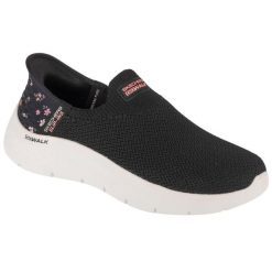 Buty sportowe Sneakersy damskie, Slip-Ins: GO WALK Flex - Sunset Rose. Białe buty sportowe lifestyle Skechers, bez wzorów, bez zapięcia, trekkingowe. Za 399.99 zł.