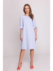 Stylove Sukienka w kolorze fioletowo-błękitnym rozmiar: XL. Niebieskie sukienki Stylove, na co dzień, xl, bez wzorów, bez kołnierzyka, bez ramiączek, midi, proste. Za 207.88 zł.