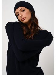 AUTHENTIC CASHMERE Kaszmirowy sweter "Etret" w kolorze granatowym rozmiar: M. Niebieskie swetry AUTHENTIC CASHMERE, m, bez wzorów, z kaszmiru, bez ramiączek. Za 260.35 zł.