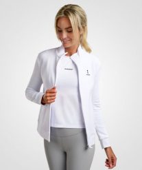 Damska Kurtka „Off Court” do Tenisa/Padel. Białe kurtki NORDICDOTS, l, bez wzorów, z bawełny, klasyczne, bez kaptura. Za 405.00 zł.