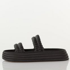 Czarne lekkie piankowe klapki damskie DiA 51-001. Czarne klapki DiA, bez wzorów, z dresówki, klasyczne, bez obcasa, na platformie, bez zapięcia. Za 79.00 zł.