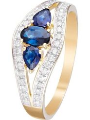 CARATELLI Złoty pierścionek "Westeros" z diamentami i szafirami rozmiar: 60. Niebieskie pierścionki CARATELLI, z diamentem, złote. Za 1,458.45 zł.