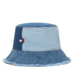 Kapelusz Tommy Jeans. Niebieskie kapelusze Tommy Jeans, bez wzorów, z jeansu. Za 229.99 zł.