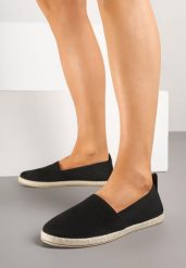 Czarne Espadryle na Płaskiej Plecionej Podeszwie Juliatta. Czarne espadryle Born2be, bez wzorów, eleganckie, bez obcasa, na płaskiej podeszwie. W wyprzedaży za 59.49 zł.