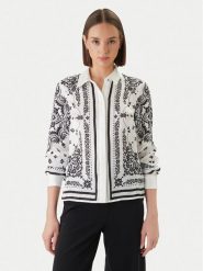 Morgan Koszula 261-CFOULAR Biały Regular Fit. Białe koszule Morgan, bez wzorów, z syntetyku, bez kołnierzyka, bez ramiączek. Za 279.99 zł.