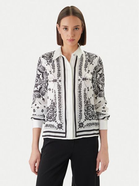 Morgan Koszula 261-CFOULAR Biały Regular Fit. Białe koszule Morgan, bez wzorów, z syntetyku, bez kołnierzyka, bez ramiączek. Za 279.99 zł.
