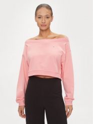 Tommy Jeans Bluza DW0DW17956 Różowy Cropped Fit. Czerwone bluzy Tommy Jeans, s, bez wzorów, z jeansu, bez kaptura. Za 239.99 zł.