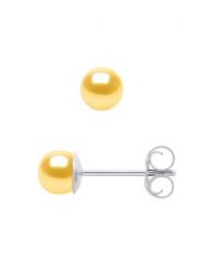 Mitzuko Srebrne kolczyki-wkrętki z perłami rozmiar: onesize. Szare kolczyki Mitzuko, z perłą, srebrne. Za 130.99 zł.