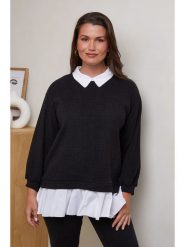 Curvy Lady Sweter w kolorze czarnym rozmiar: 48/50. Czarne swetry Curvy Lady, bez wzorów, z bawełny, klasyczne, bez ramiączek. Za 123.82 zł.