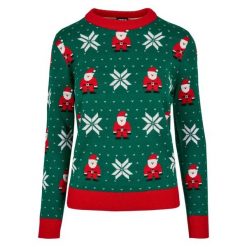 Bluza damska Urban Classics santa christmas (grandes tailles). Zielone bluzy Urban Classics, bez wzorów, wizytowe, bez ramiączek, bez kaptura. Za 212.55 zł.