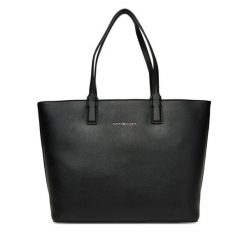 Torebka Tommy Hilfiger. Czarne shopper bag Tommy Hilfiger, bez wzorów, bez dodatków. Za 649.99 zł.
