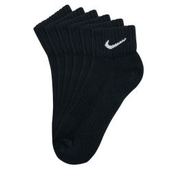 Bawełniane Skarpetki Unisex Dla Dorosłych Value Quarter (zestaw 3 Sztuk). Czarne skarpetki Nike, bez wzorów, z bawełny. Za 84.99 zł.