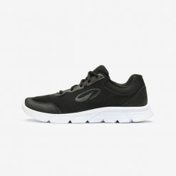 Buty sportowe damskie Ekiden 2.0. Białe buty treningowe Decathlon, bez wzorów, z materiału, bez zapięcia, na fitness i siłownię. Za 49.99 zł.