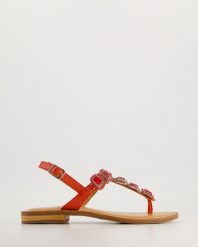 SANDAŁY JAPONKI Z OZDOBĄ 2977 PEL ROSSO. Sandały Venezia, z aplikacjami, ze skóry, bez obcasa, bez zapięcia. Za 249.00 zł.