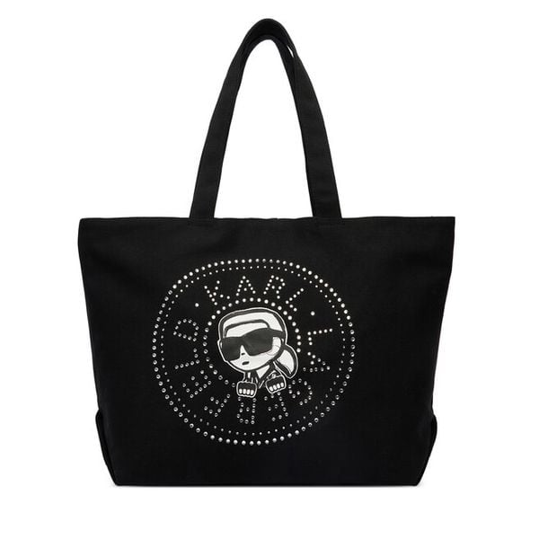 Torebka KARL LAGERFELD. Czarne shopper bag KARL LAGERFELD, bez wzorów, bez dodatków. Za 389.99 zł.