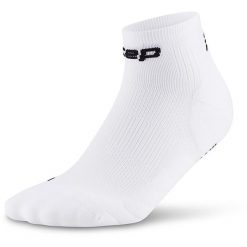 Damskie skarpety kompresyjne do biegania sportowe za kostkę Core Run CEP. Białe skarpetki CEP, bez wzorów, z elastanu. Za 79.00 zł.