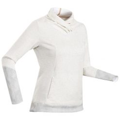 Bluza turystyczna damska Quechua NH100. Szare bluzy QUECHUA, m, bez wzorów, z bawełny, bez kaptura, trekkingowe. W wyprzedaży za 69.99 zł.