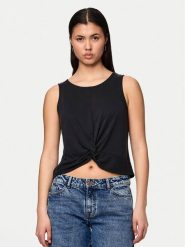 Pieces Top Anora 17149200 Czarny Regular Fit. Czarne topy Pieces, s, bez wzorów, z syntetyku, bez kołnierzyka, bez ramiączek. Za 59.99 zł.