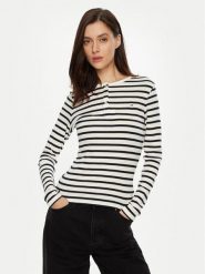 Tommy Jeans Bluzka DW0DW19501 Biały Slim Fit. Białe bluzki Tommy Jeans, s, bez wzorów, z bawełny, bez kołnierzyka, bez ramiączek. Za 139.99 zł.
