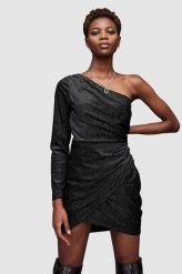 AllSaints sukienka kolor czarny mini dopasowana. Czarne sukienki AllSaints, bez wzorów, bez kołnierzyka, bez ramiączek, maxi, dopasowane. Za 1,039.90 zł.