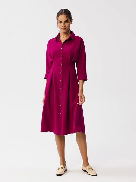 Stylove Sukienka w kolorze różowym rozmiar: XL. Różowe sukienki Stylove, xl, bez wzorów, bez kołnierzyka, bez ramiączek, midi. Za 229.46 zł.