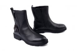 TAMARIS 1-25421-45 001 M2542145 black, botki damskie. Czarne botki Tamaris, bez wzorów, z polaru, bez obcasa, na obcasie, bez zapięcia. Za 315.92 zł.