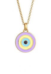 Elli Damski wisiorekEvil Eye Pastelowy Trend z emalią w pozłacanym srebrze próby 925 Sterling Silver Naszyjniki 1 ct. Szare naszyjniki Elli, z materiału, pozłacane. Za 283.89 zł.