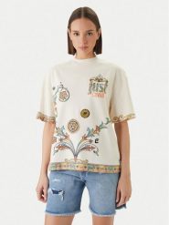 Just Cavalli T-Shirt 80PAHE08 CJ118 Biały Regular Fit. Białe t-shirty Just Cavalli, xs, bez wzorów, z bawełny, bez kołnierzyka, bez ramiączek. Za 740.99 zł.