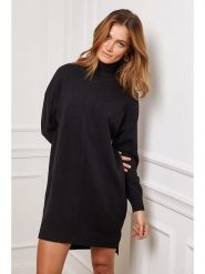 Joséfine Sukienka dzianinowa "Abufera" w kolorze czarnym rozmiar: M. Czarne sukienki Joséfine, m, bez wzorów, z dzianiny, bez kołnierzyka, bez ramiączek, mini. Za 171.28 zł.
