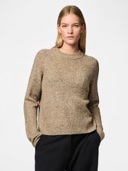 Pieces Sweter w kolorze beżowym rozmiar: S. Brązowe swetry Pieces, s, bez wzorów, z wełny, bez ramiączek. Za 57.06 zł.