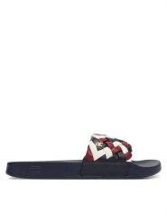 Tommy Hilfiger Klapki Th Cornrow Pool Slide FW0FW09039 Kolorowy. Klapki Tommy Hilfiger, bez wzorów, ze skóry, bez obcasa, bez zapięcia. Za 209.99 zł.