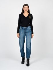Guess Jeansy Mom Fit | W2RA21D3Y0V | Kobieta | Niebieski. Niebieskie jeansy Guess, s, z aplikacjami, z bawełny, eleganckie, z podwyższonym stanem. W wyprzedaży za 289.00 zł.