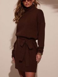 LA Angels Sukienka w kolorze brązowym rozmiar: S. Brązowe sukienki LA Angels, s, bez wzorów, ze splotem, bez kołnierzyka, bez ramiączek, mini. Za 170.47 zł.