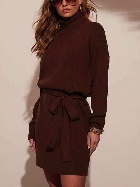 LA Angels Sukienka w kolorze brązowym rozmiar: S. Brązowe sukienki LA Angels, s, bez wzorów, ze splotem, bez kołnierzyka, bez ramiączek, mini. Za 170.47 zł.