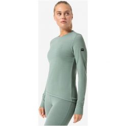 Koszulka termoaktywna z długim rękawem damska SUPER.NATURAL W Arctic 230 LS. Zielone bielizna termoaktywna damska super.natural, bez wzorów, bez ramiączek. Za 349.99 zł.