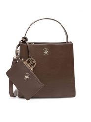 Beverly Hills Polo Club Torebka BHPC-W-04-A23 Brązowy. Brązowe torebki klasyczne Beverly Hills Polo Club, bez wzorów, z materiału, bez dodatków. Za 199.99 zł.