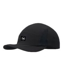 Czapka z daszkiem biegowa unisex Buff 5 Panels Black ochrona UV. Czarne czapki z daszkiem Buff, bez wzorów, z elastanu, retro. Za 149.99 zł.