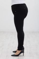 Klasyczne czarne spodnie Nita ze zwężoną nogawką PLUS SIZE XXL. Czarne spodnie materiałowe Nasi partnerzy, bez wzorów, z elastanu, biznesowe, krótkie. Za 159.90 zł.