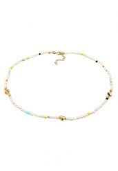 Elli Damski łańcuszek Heart z smiling face Trend z perłą hodowlana słodkowodną w pozłacanym srebrze próby 925 Naszyjniki 1 ct. Białe łańcuszki Elli, z materiału, z perłą, pozłacane. Za 413.99 zł.