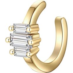 Glanzstücke München Srebrne klamry na ucho srebro wysokiej próby Cyrkonia srebrny Kolczyki 1 ct Damski. Szare kolczyki Glanzstücke München, z cyrkonią, pozłacane. Za 119.99 zł.