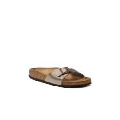 Birkenstock Madrid Eleganckie Kapcie Damskie. Brązowe kapcie Birkenstock, bez wzorów, z materiału. Za 586.00 zł.