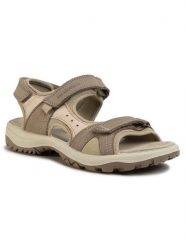 Salamander Sandały 32-15501-45 Beżowy. Brązowe sandały Salamander, bez wzorów, z nubiku, bez obcasa, na płaskiej podeszwie, bez zapięcia. Za 289.99 zł.