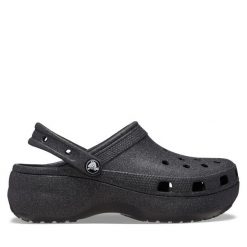 Klapki Crocs. Czarne klapki Crocs, bez wzorów, bez obcasa, bez zapięcia. Za 199.99 zł.